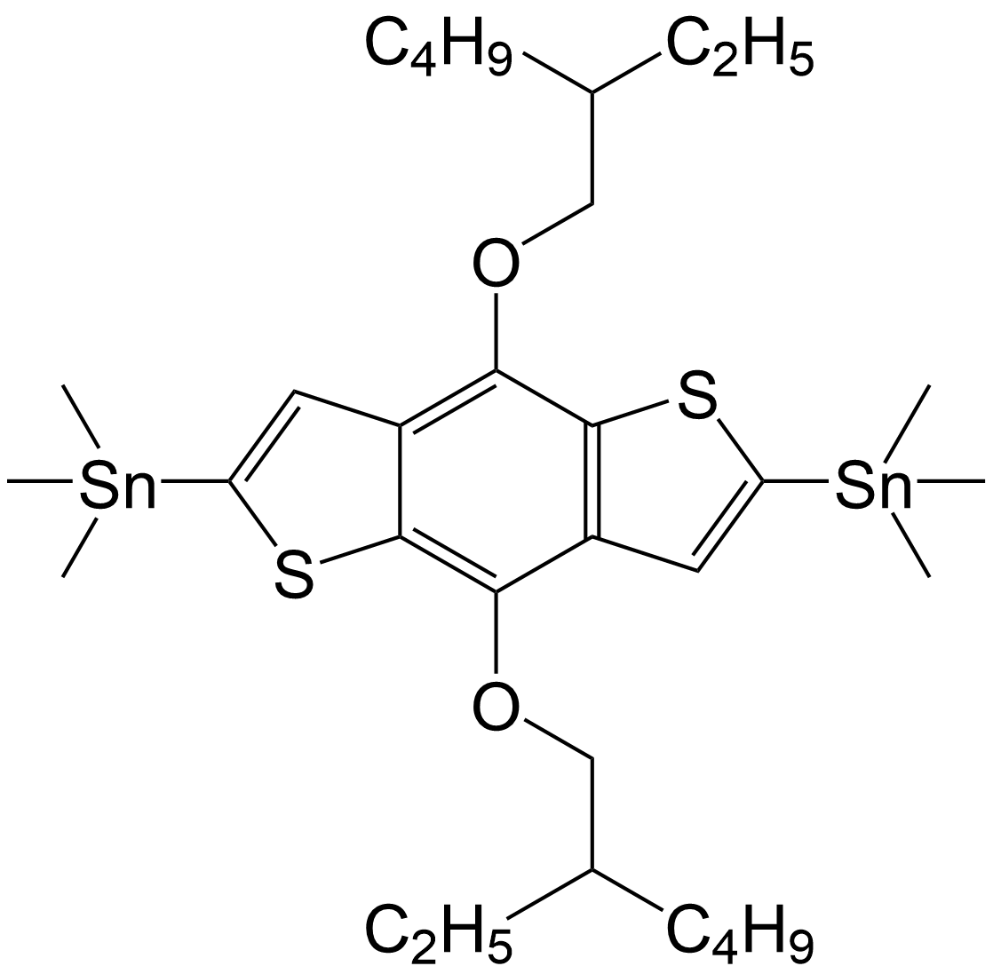 2,6-双（三甲基锡）-4,8-??双（2-乙基己氧基）苯并[1,2- b:4,5-b′]二噻吩/1160823-78-8